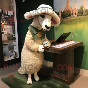 Olive Suffolk Sheep maskot...