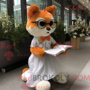 Orange kat maskot kostume...