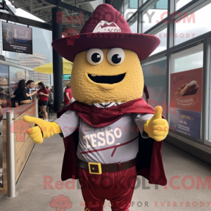 Maroon Tacos maskot kostume...