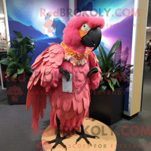 Pink Macaw mascot costume...