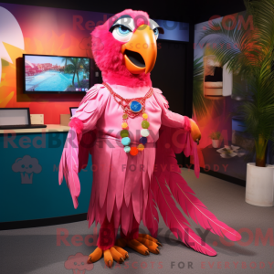 Maskottchenkostüm Rosa Ara...