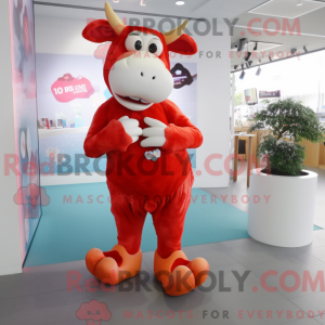 Red Cow maskot kostume...
