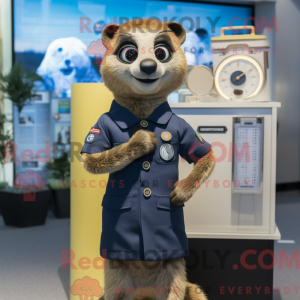 Navy Meerkat maskot kostume...