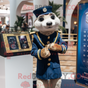 Navy Meerkat mascot costume...