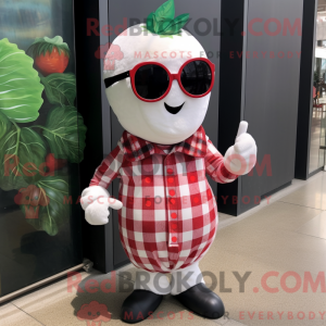 Hvid jordbær maskot kostume...