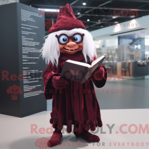 Bordowa maskotka czarownicy...