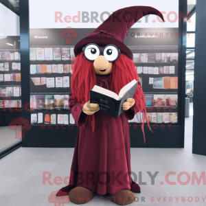 Maroon Witch maskot kostume...
