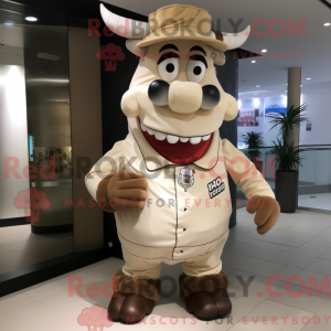 Béžová postava maskota Beef...