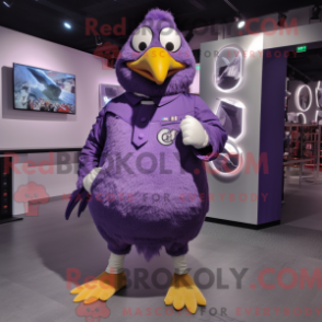 Máscara de pombo roxa figura com capuz e macacão - Pombos mascotes - REBROKO_360960 - RedBrokoly.com