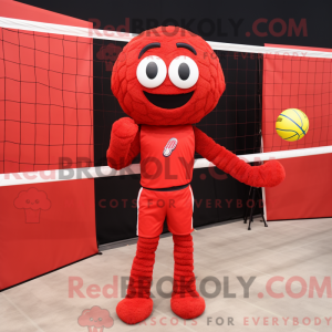 Rød Volleyball Net maskot...