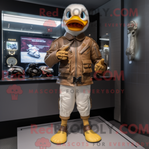 Tan Duck-mascottekostuum...