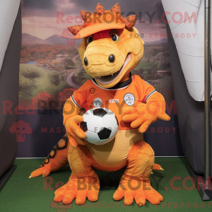 Orange Ankylosaurus maskot...