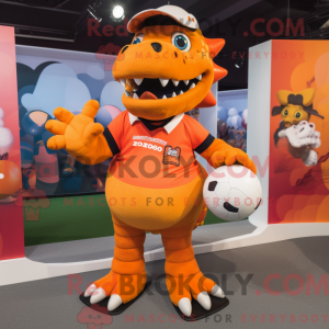 Orange Ankylosaurus maskot...