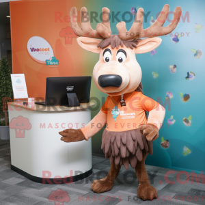 Peach Irish Elk mascot...