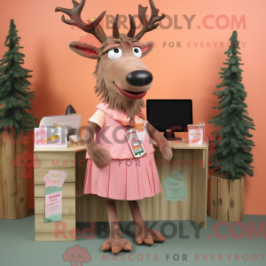 Peach Irish Elk mascot...