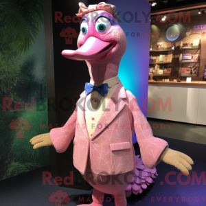 Rosa påfugl-maskotkostyme...