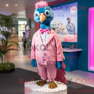 Rosa påfugl-maskotkostyme...