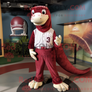 Maroon Diplodocus mascot...