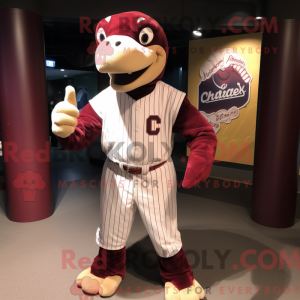 Maroon Diplodocus mascot...