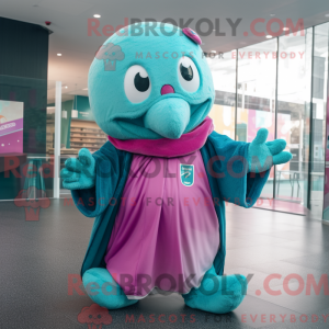 Teal Pink mascot costume...