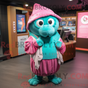 Teal Pink Maskottchen...