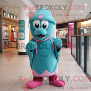 Teal Pink Maskottchen...