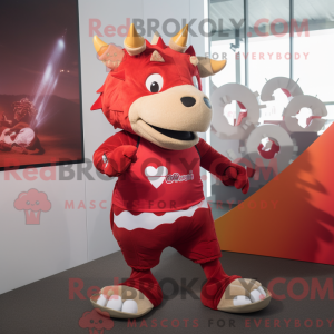 Rød Triceratops máscara de...