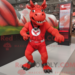 Rød Triceratops máscara de...