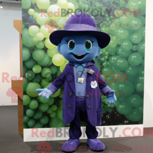 Blå Grape maskot kostume...