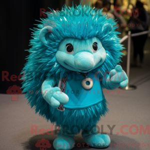 Turquoise Hedgehog mascot...