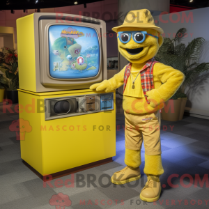 Yellow Television mascot...