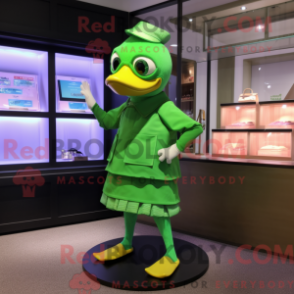 Fantasia de mascote gansos verde-lima com bermuda e porta-moedas - Mascotes gansos - REBROKO_361198 - RedBrokoly.com