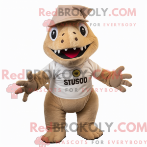 Tan Stegosaurus maskot...
