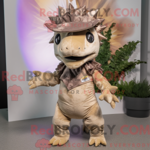 Tan Stegosaurus maskot...