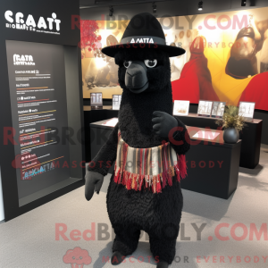 Black Llama mascot costume...
