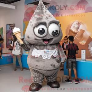 Gray Ice Cream Cone mascot...