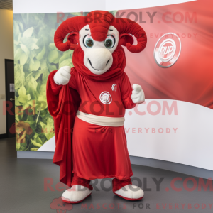 Red Ram maskot kostume...