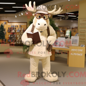 Cream Moose mascottekostuum...