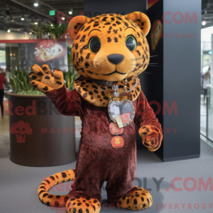 Rust Leopard maskot kostume...