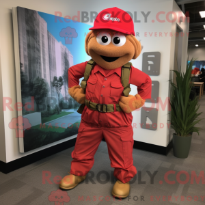 Rød Momentum maskot kostume...