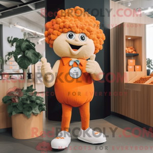 Máscara de flores laranja...