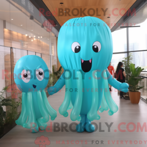 Turquoise Jellyfish mascot...