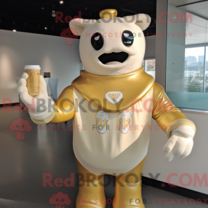 Gold Bottle Of Milk mascot...