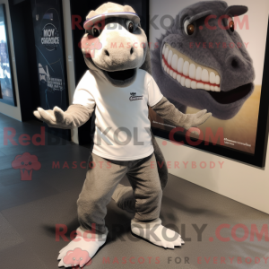 Silver Komodo Dragon mascot...