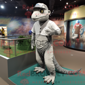 Sølv Komodo Dragon maskot...