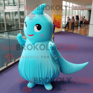 Cyan Narwhal máscara...