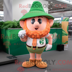 Peach Leprechaun Hat mascot...