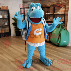 Sky Blue Crocodile mascotte...