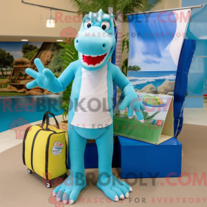 Sky Blue Crocodile mascotte...