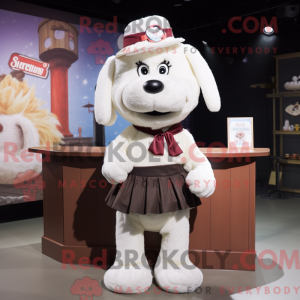 White Dog mascot costume...